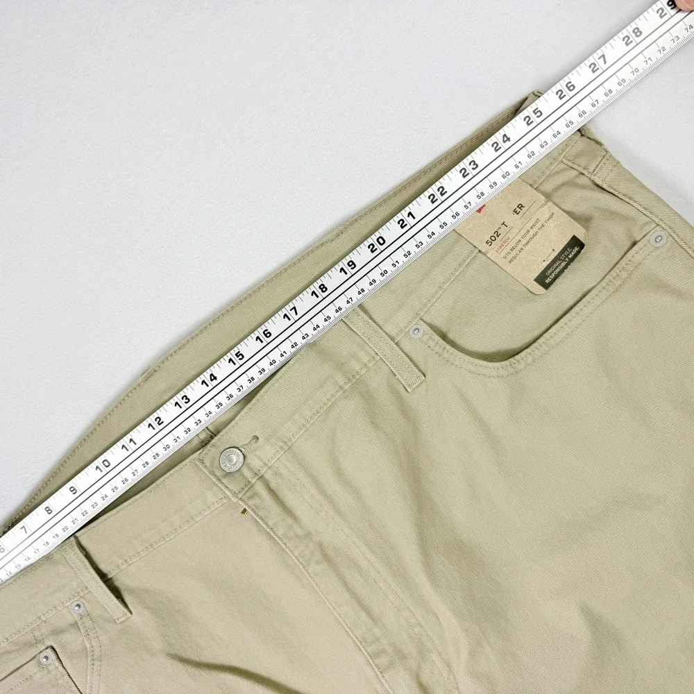 Levis 502 Taper‎ Fit Jeans Size 50x27 Mens Khaki Big & Tall *READ